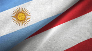 Flagge von Argentinien und Österreich
