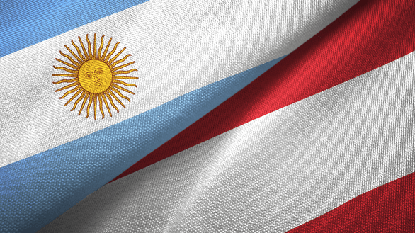 Flagge von Argentinien und Österreich
